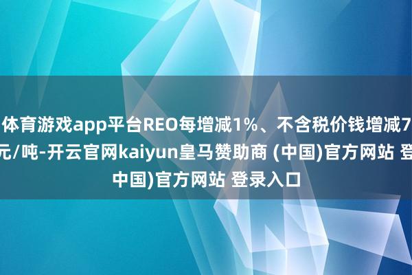 体育游戏app平台REO每增减1%、不含税价钱增减766.08元/吨-开云官网kaiyun皇马赞助商 (中国)官方网站 登录入口