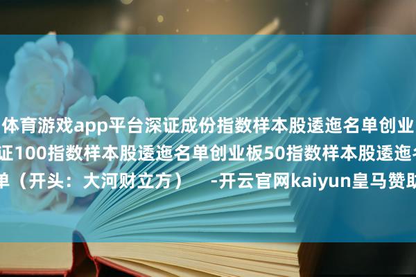 体育游戏app平台深证成份指数样本股逶迤名单创业板指数样本股逶迤名单深证100指数样本股逶迤名单创业板50指数样本股逶迤名单（开头：大河财立方）    -开云官网kaiyun皇马赞助商 (中国)官方网站 登录入口