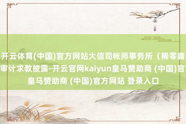 开云体育(中国)官方网站大信司帐师事务所（稀零庸碌合资）出具的审计求教披露-开云官网kaiyun皇马赞助商 (中国)官方网站 登录入口